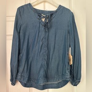 NWT Altar’d State Lace Up Chambray Tunic